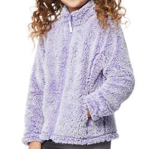 32 Degrees Purple Double Sided Sherpa Fleece Zip Up - Picture 2 of 7